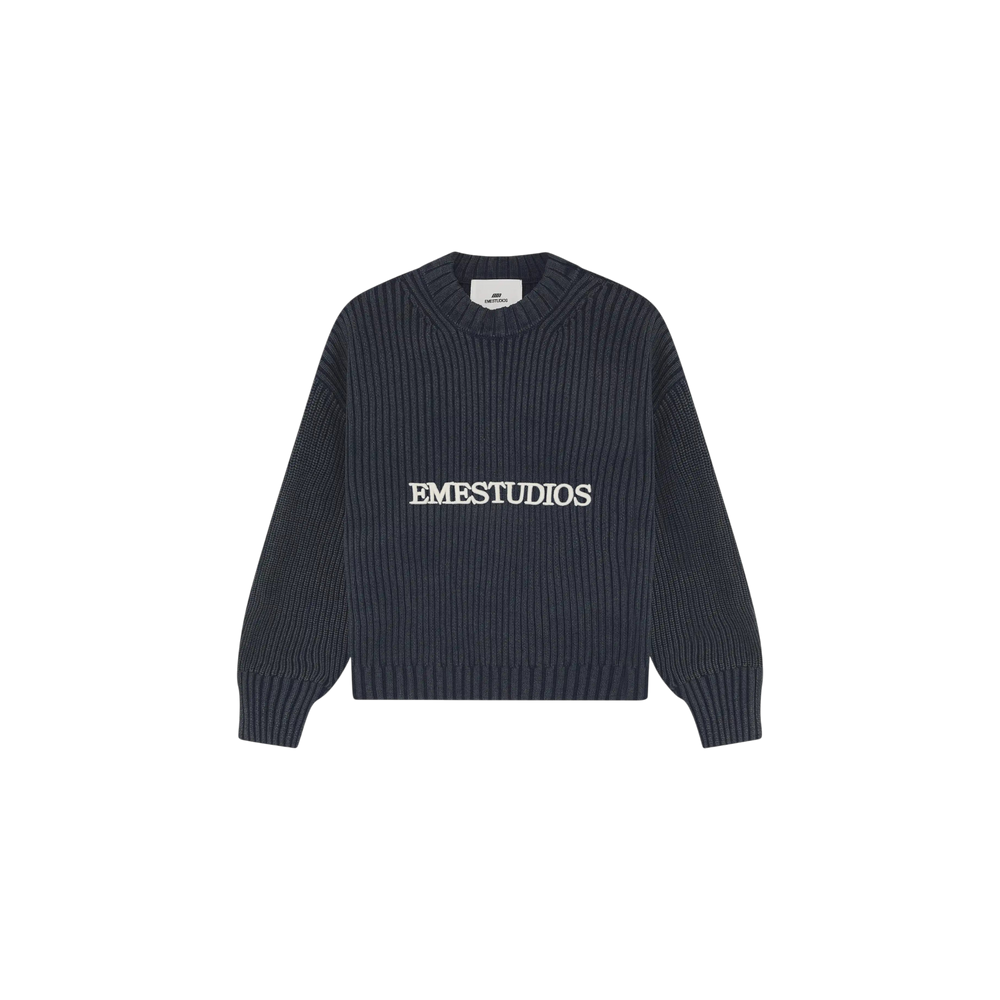 Eme Studios Yoss Navy Knit Sweater