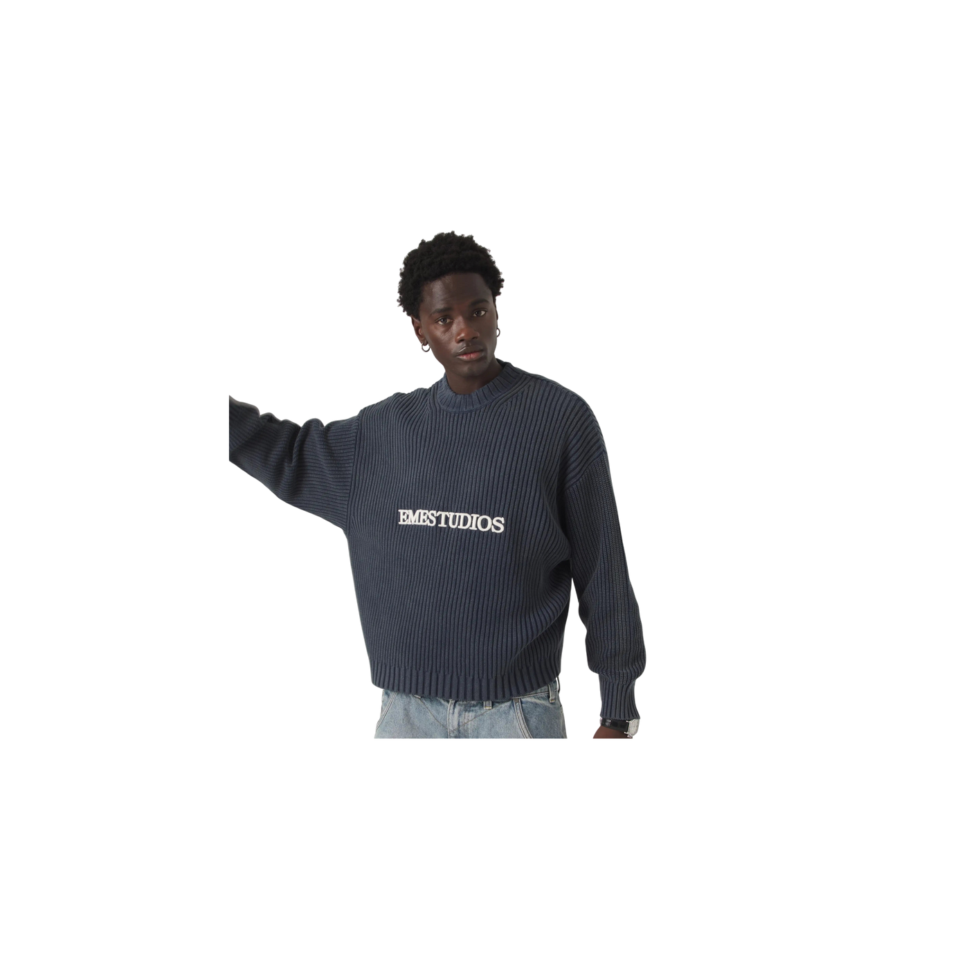Eme Studios Yoss Navy Knit Sweater
