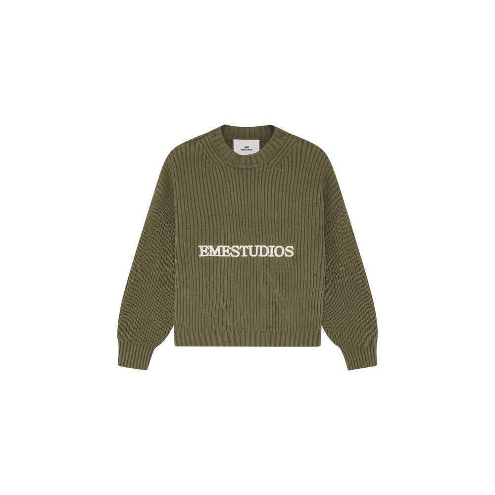 Eme Studios Yoss Olive Knit Sweater